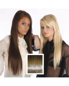 Universal 18in Medium Light Brown 8 Clip in Human Hair Extensions 105g