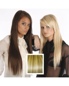 Universal 18in Ash Brown & Gold Blonde P10/24 Clip in Human Hair Extensions 105g
