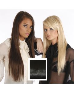 Universal 20in Natural Black 1B Clip in Human Hair Extensions 105g