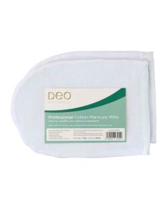Deo 100% Cotton Manicure Mitts White 1 Pair