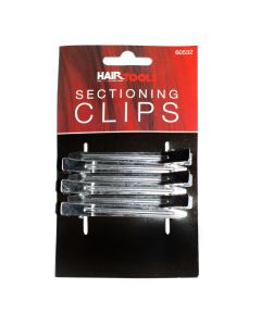 Hair Tools Section Clips x 6 Silver