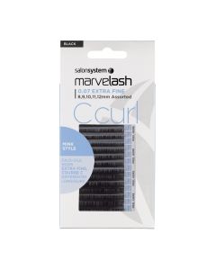 Marvelash C Curl Lashes 0.07 Extra Fine Assorted Lengths Black x 7500 by Salon System