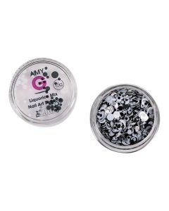 Amy G Liquorice Mix Nail Art Sequins 1.5g by The Edge