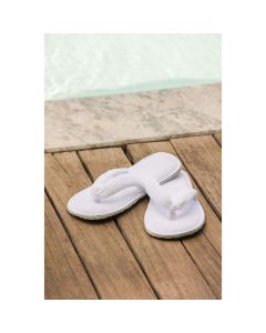 BC Softwear Fleece Thong Style Luxury Slippers White
