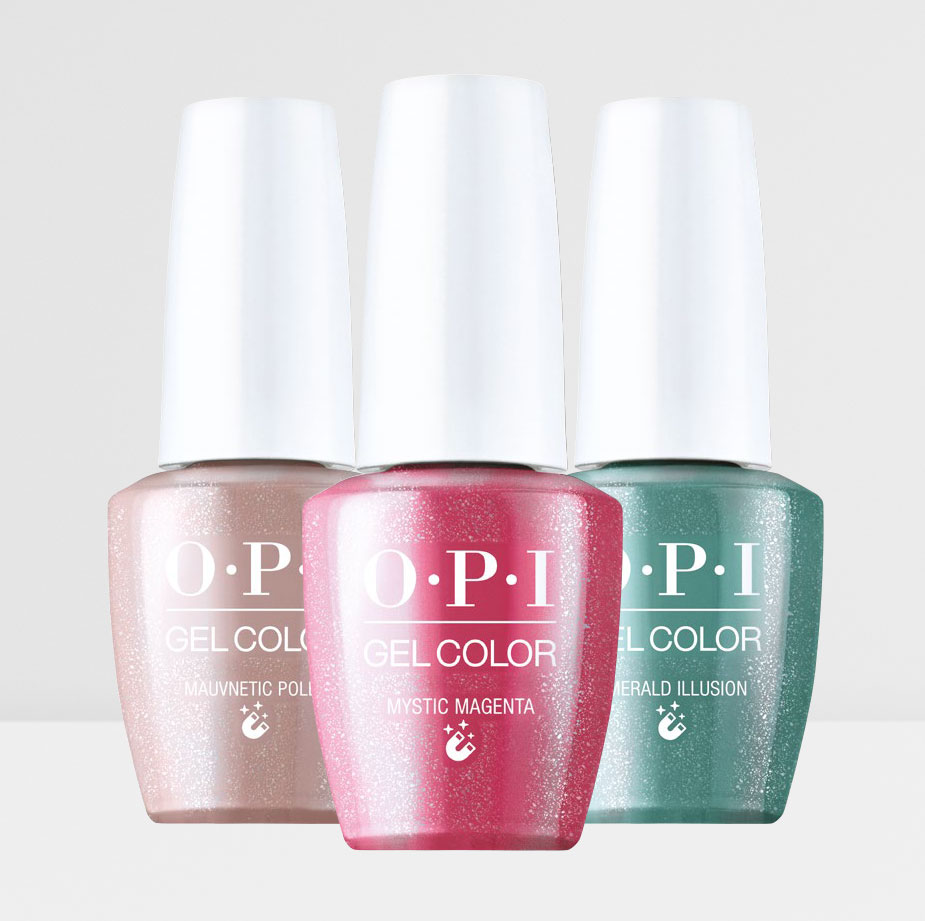 A picture of three OPI nail polishes