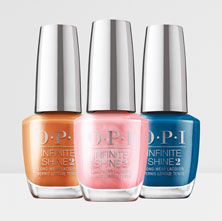 A picture of three bottles of OPI Infinite Shine Nail Polish